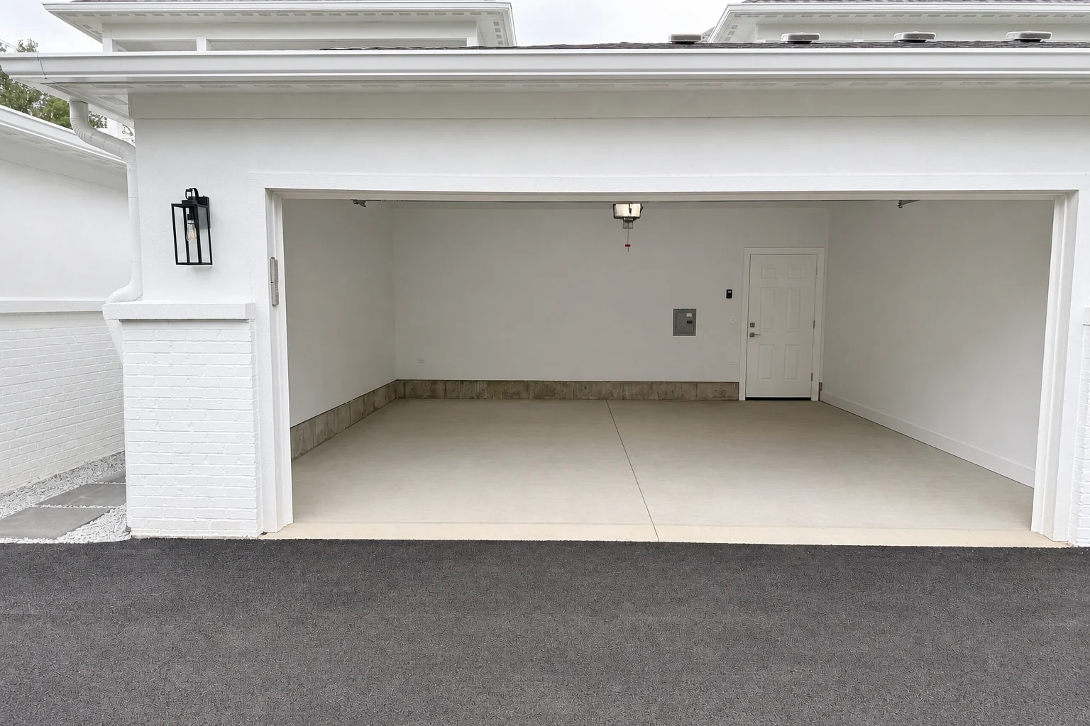Private two-car garage at West Street Homes in Naperville